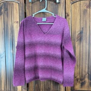 Columbia Pink Purple V-Neck Sweater